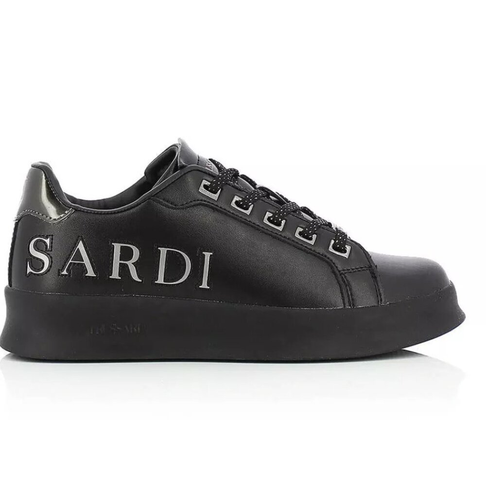 Trussardi Leilani Black/ Pink Leather Sneakers - Women’s Size 41 EU